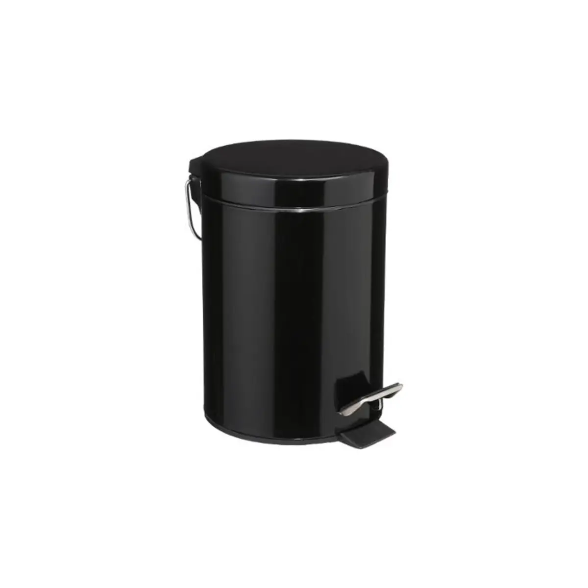 Metal 3l Dustbin Black