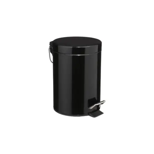Metal 3l Dustbin Black