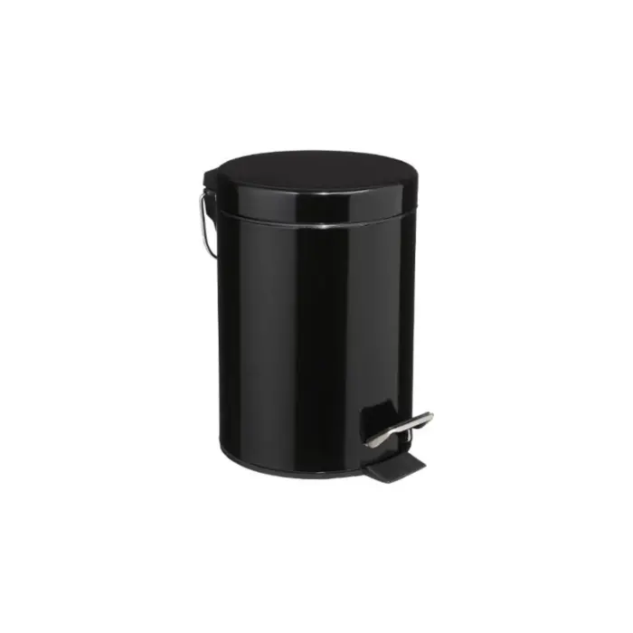 Metal 3l Dustbin Black