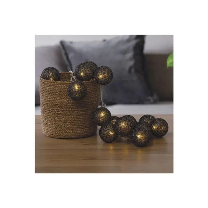 BLK Gltr LED String