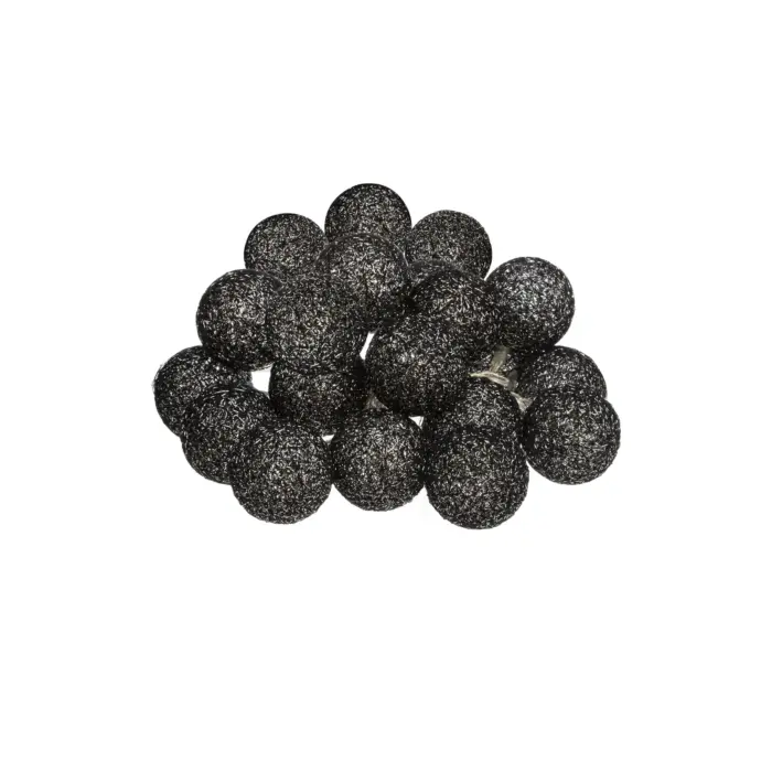 BLK Gltr LED String