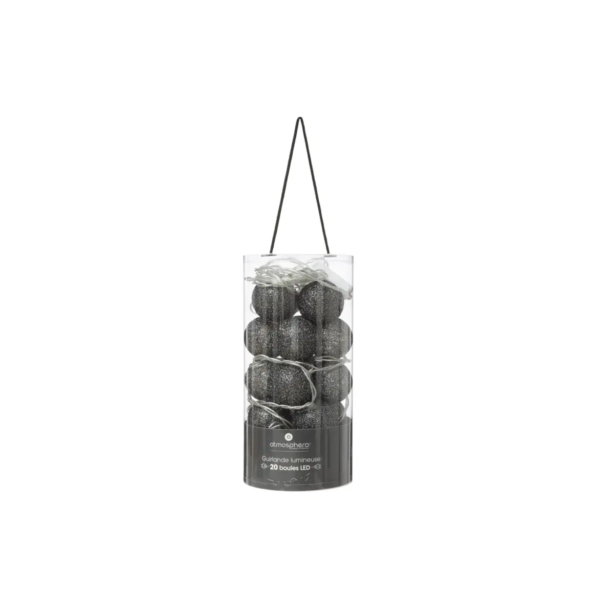 BLK Gltr LED String