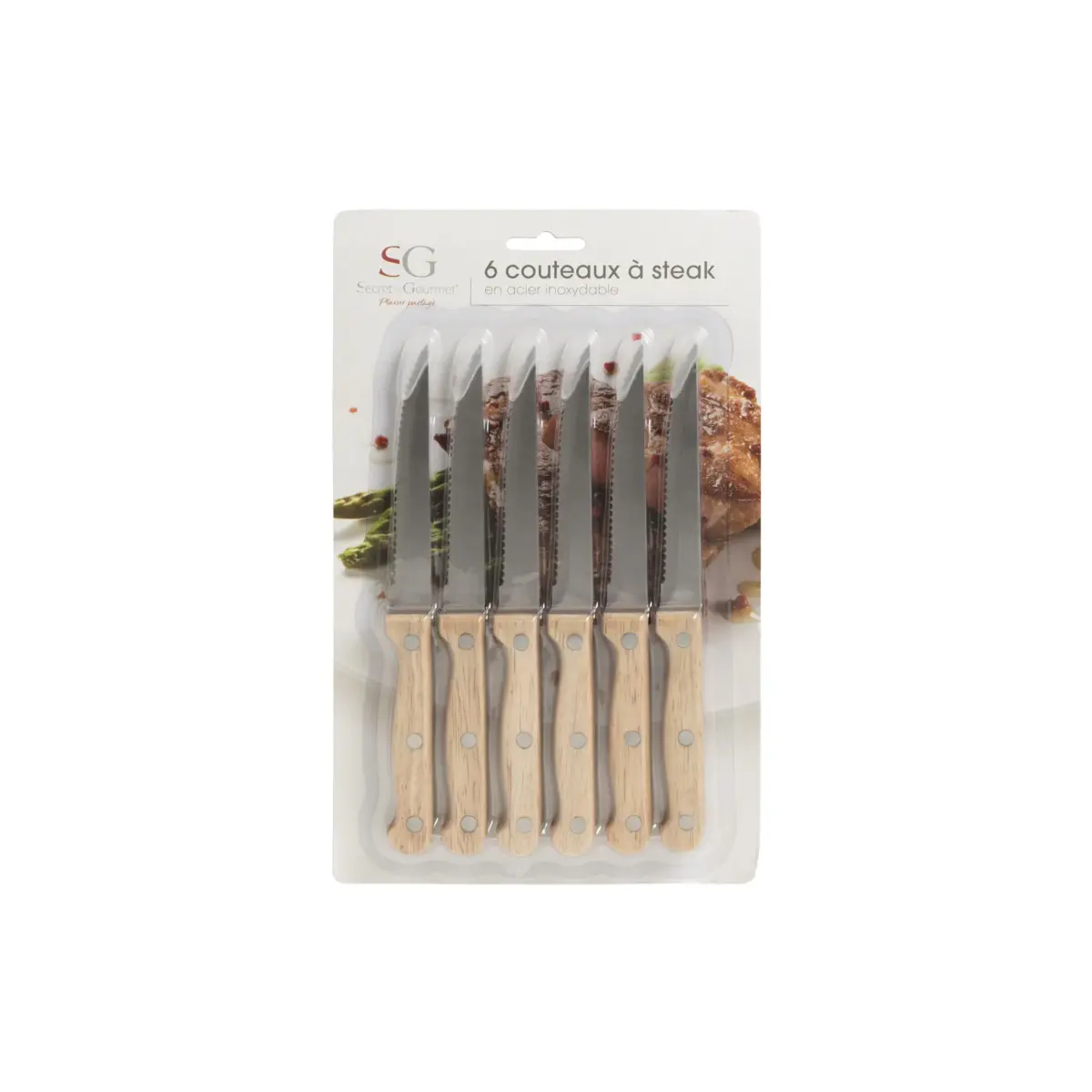 Wooden Steak Knives X6