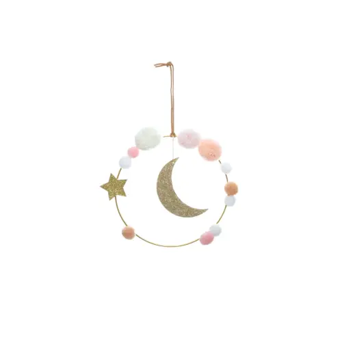 Moon And Pom Pom Wall