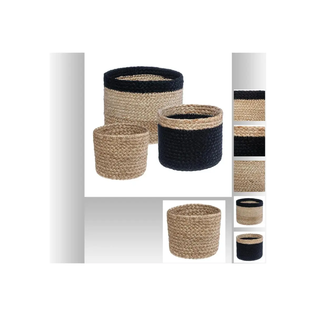 Jute Basket Noir Set