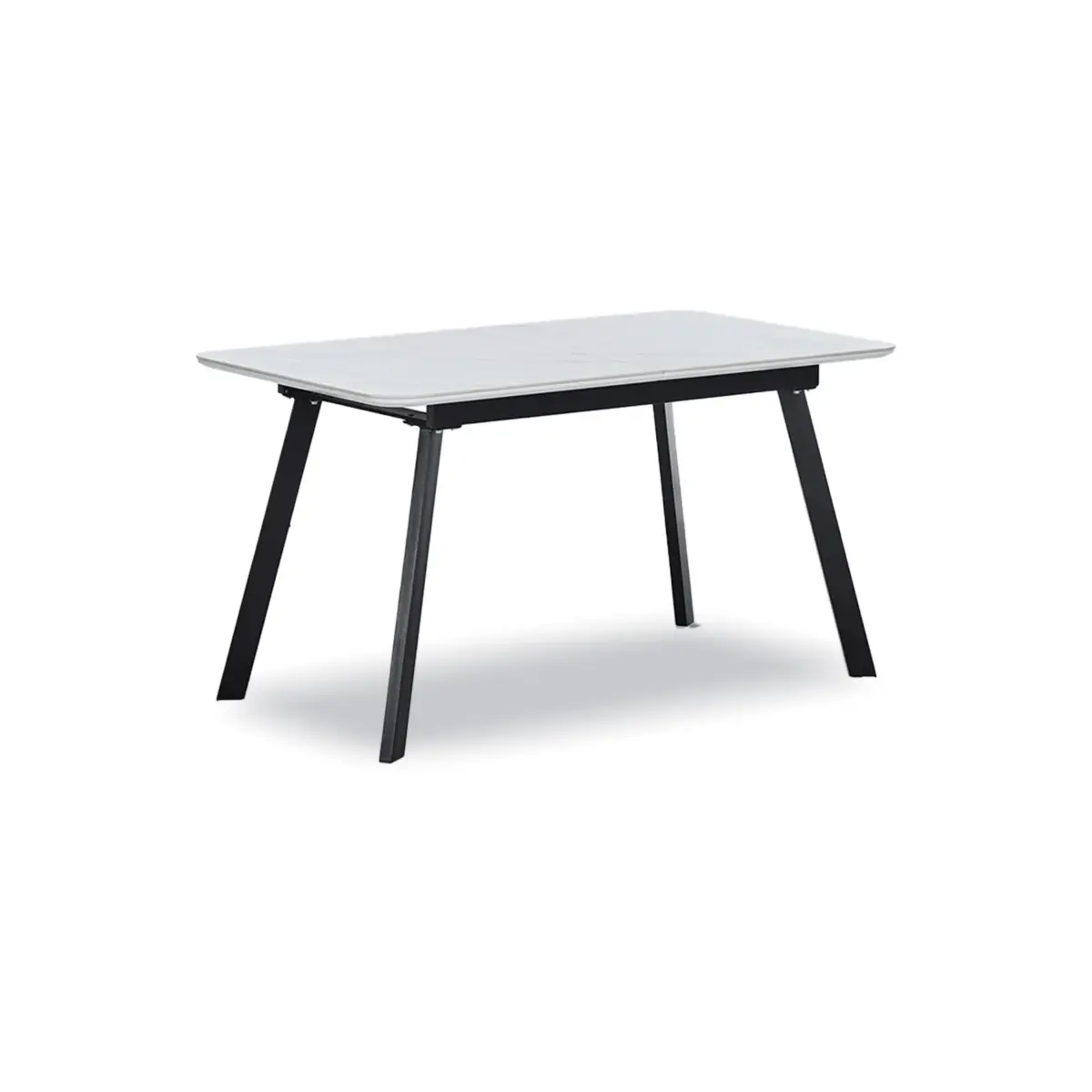 Dtable Extn White/blk Leg