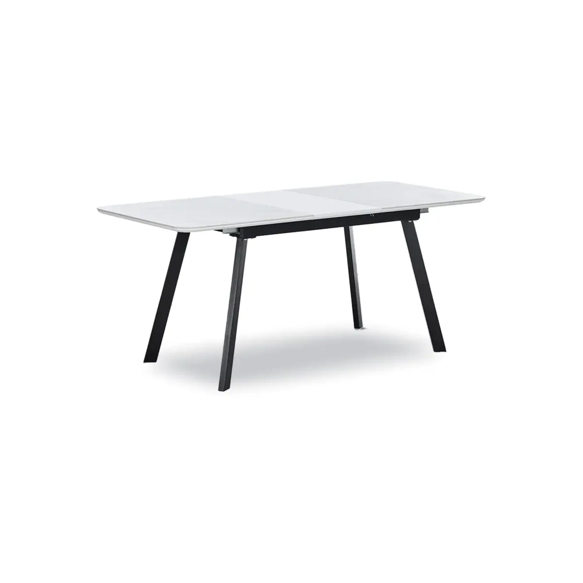 Dtable Extn White/blk Leg