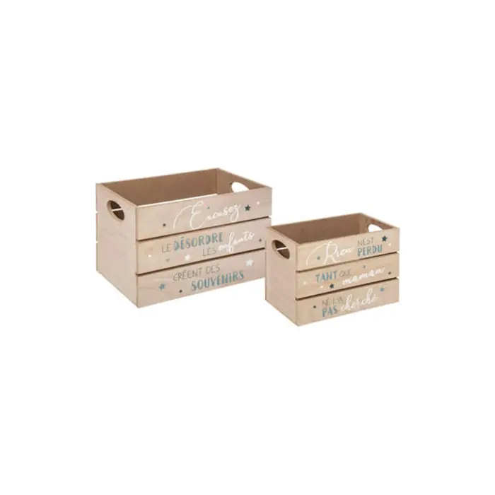 Blue Wooden Storage X2 Blue Wooden Storage X2