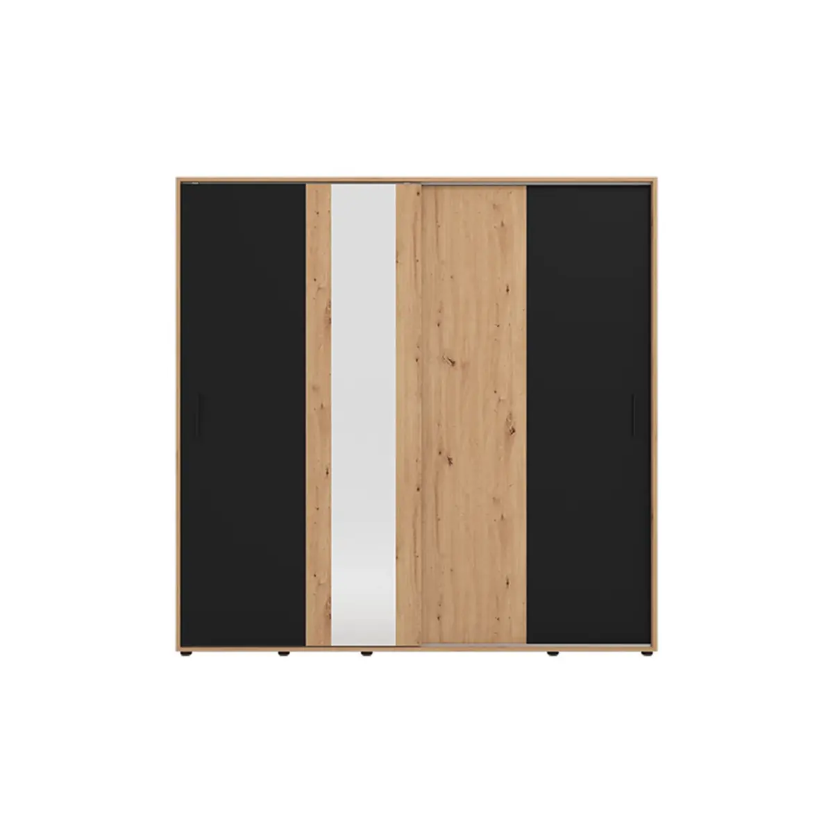 ATLAS Wardrobe Oak & Black