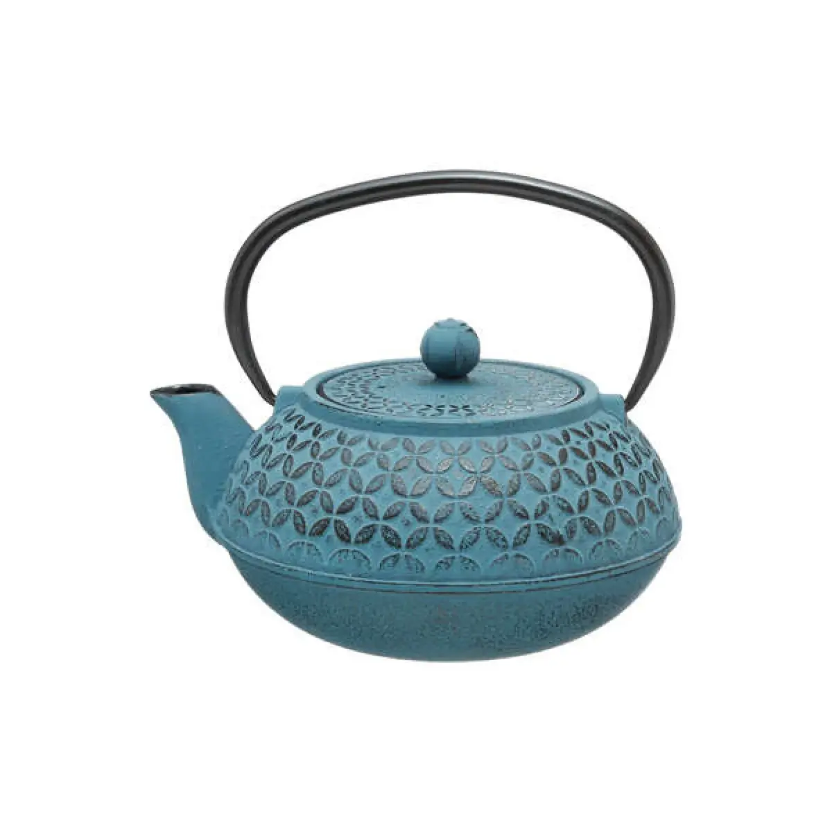 Tea Pot 1l Flower Blue