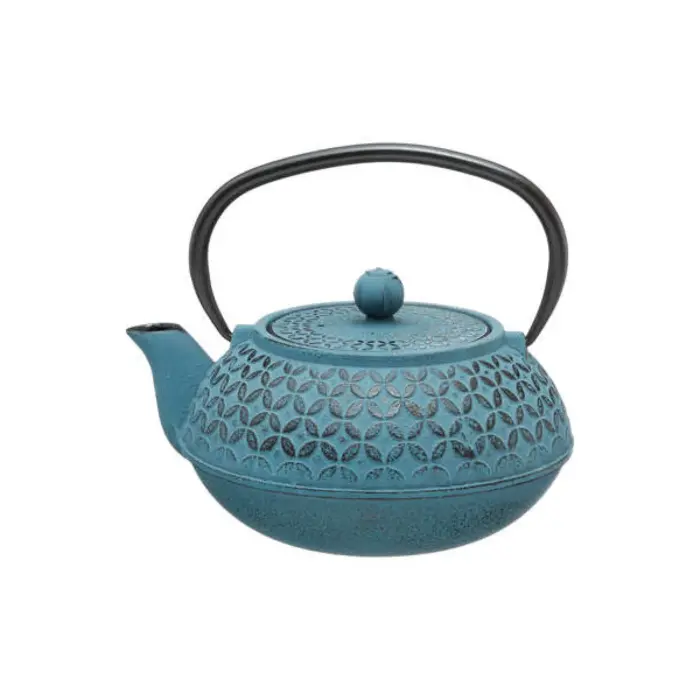 Tea Pot 1l Flower Blue