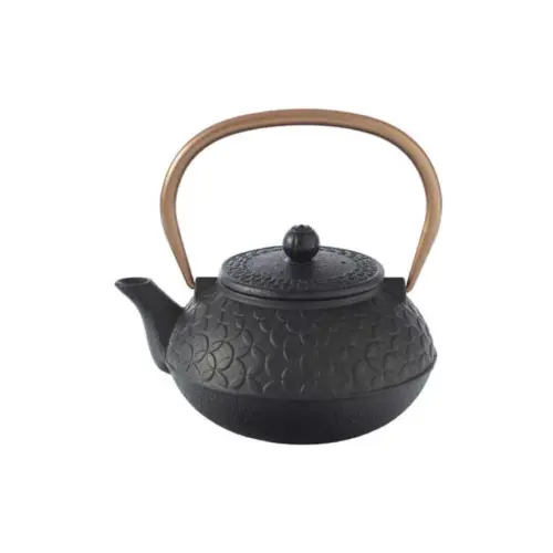 Black Flower Teapot