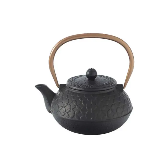 Black Flower Teapot