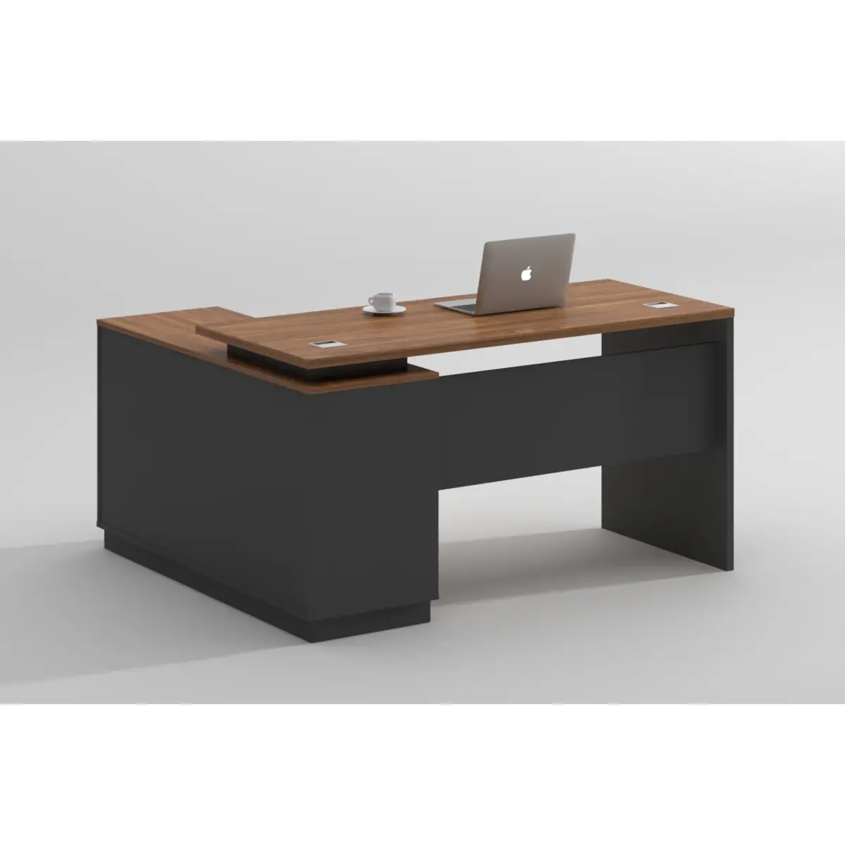 KM-120-WALNUTGREY-R-2-1 DOTER Office Desk