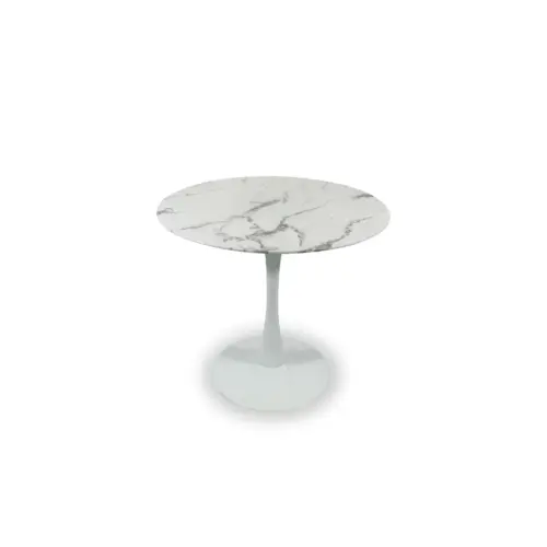 DINING TABLE WHT MRBL WHT