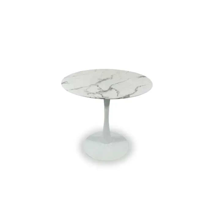 DINING TABLE WHT MRBL WHT