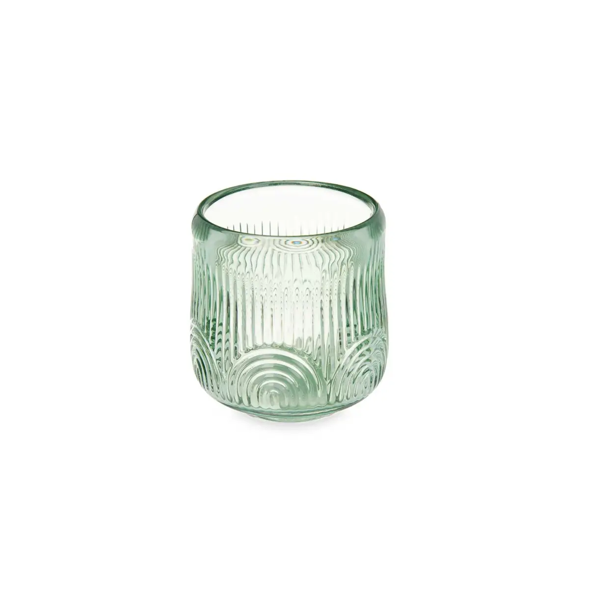 Candleholder Candle Green Stripe