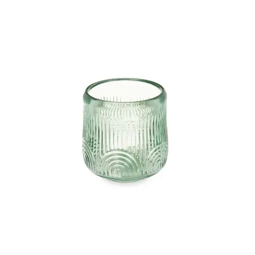 Candleholder Candle Green Stripe