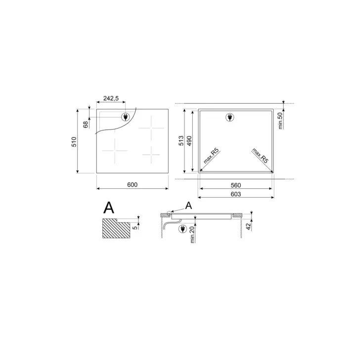 Smeg Hob 60cm Ceramic