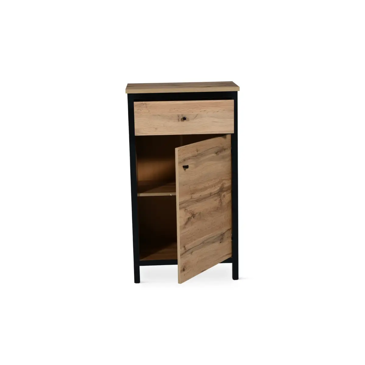 Cabinet 1dr Tacho Oak Black Cabinet 1dr Tacho Oak Black