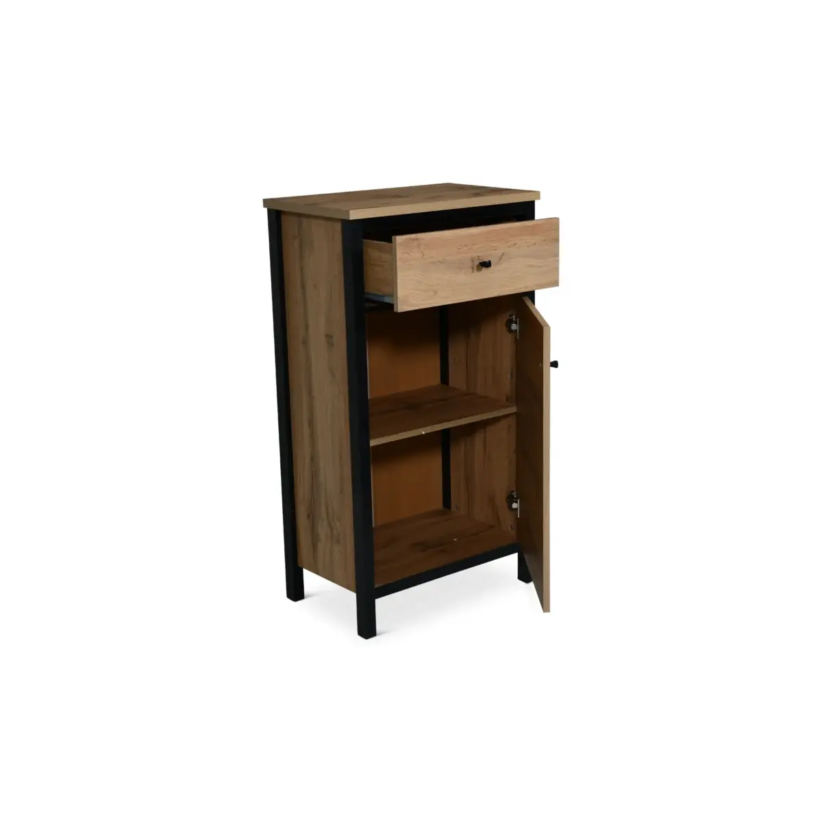 Cabinet 1dr Tacho Oak Black Cabinet 1dr Tacho Oak Black