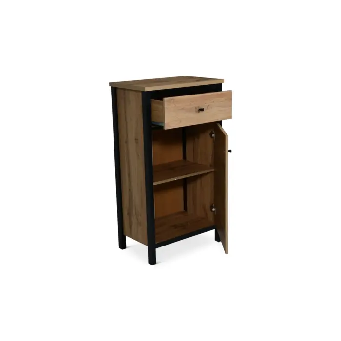 Cabinet 1dr Tacho Oak Black Cabinet 1dr Tacho Oak Black