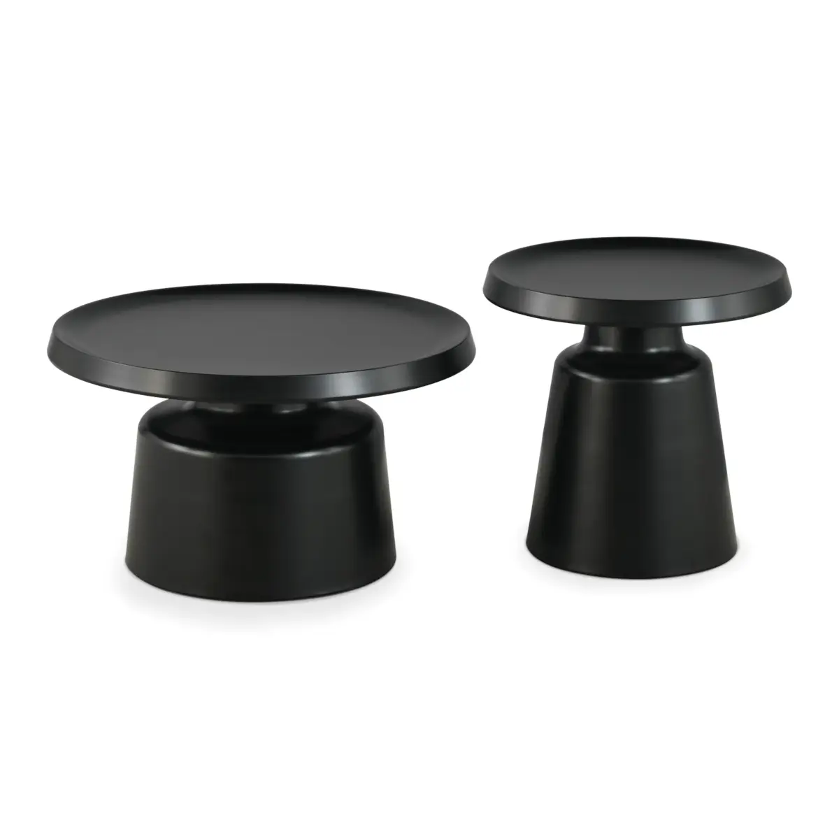 Coffee Table Set 2pcs Black