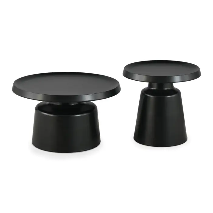 Coffee Table Set 2pcs Black