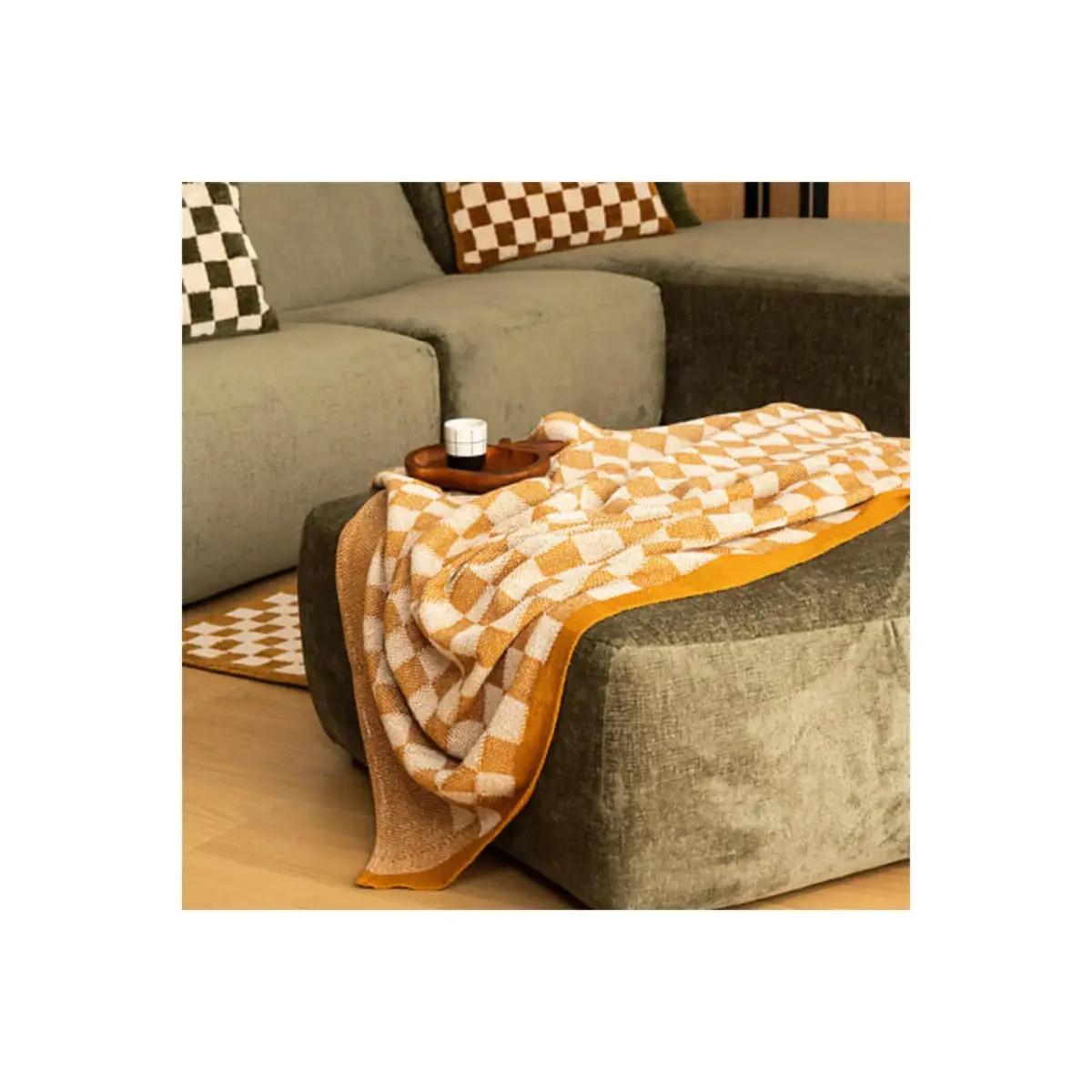 Checked Knit Throw