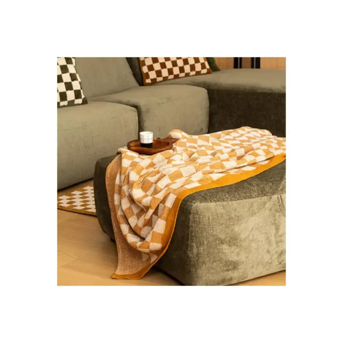 Checked Knit Throw