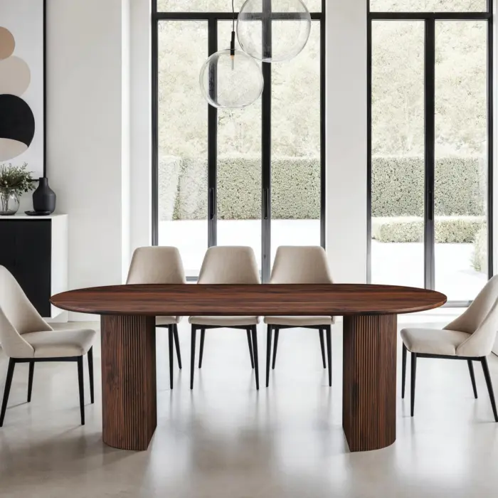 DINING TABLE WALNUT MDF