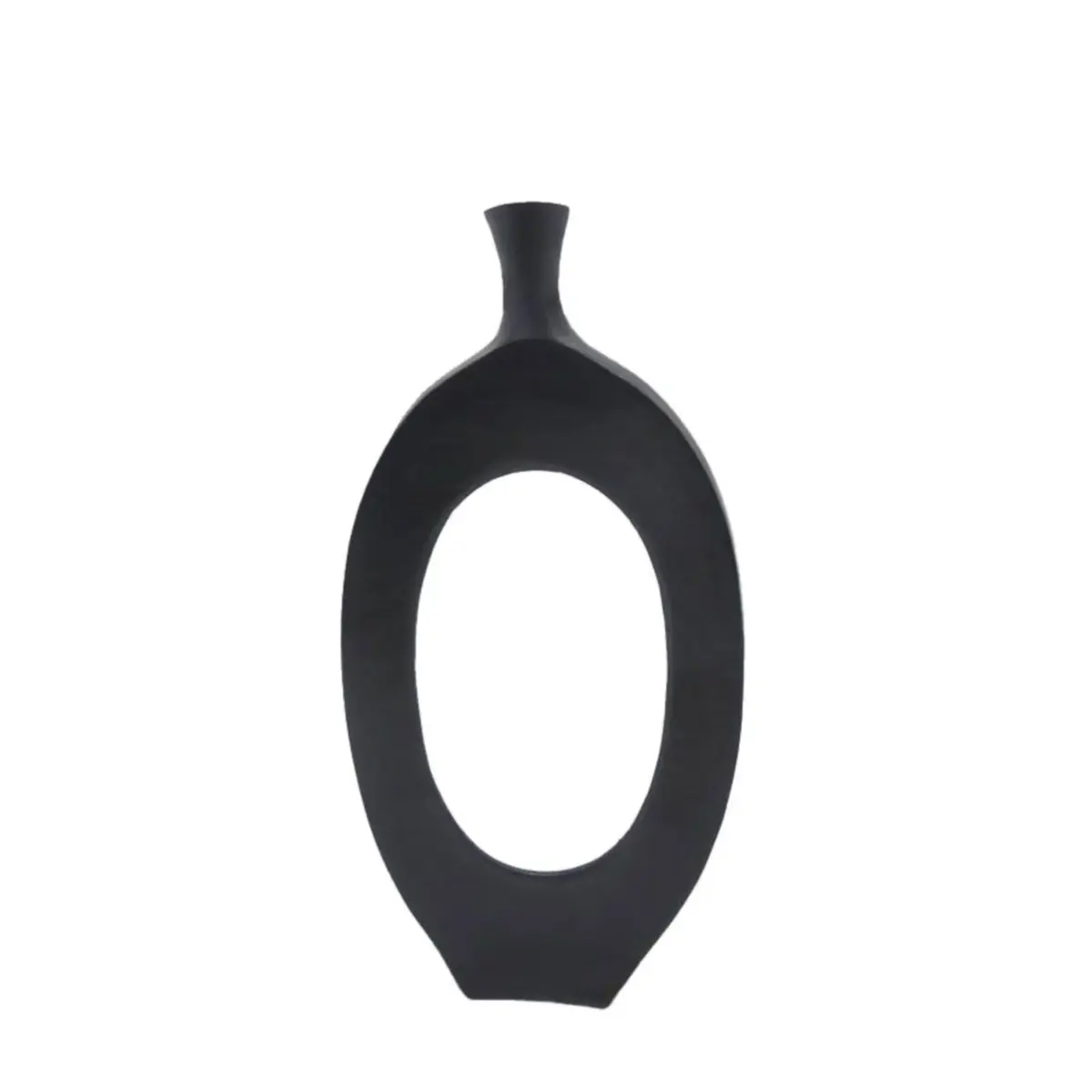 Abstract Vase Aluminum Black Abstract Vase Aluminum Black