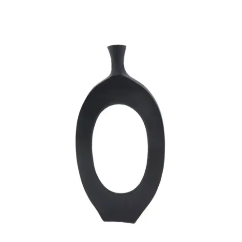 Abstract Vase Aluminum Black
