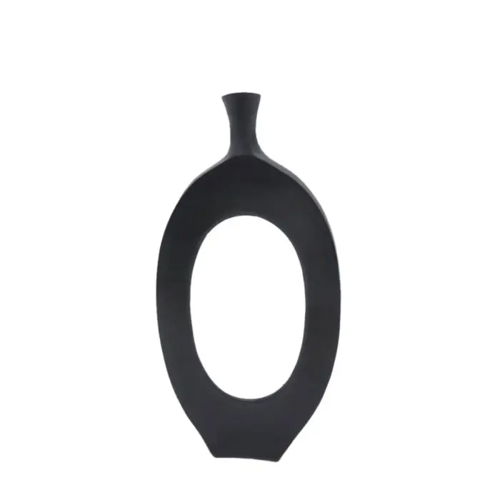 Abstract Vase Aluminum Black Abstract Vase Aluminum Black