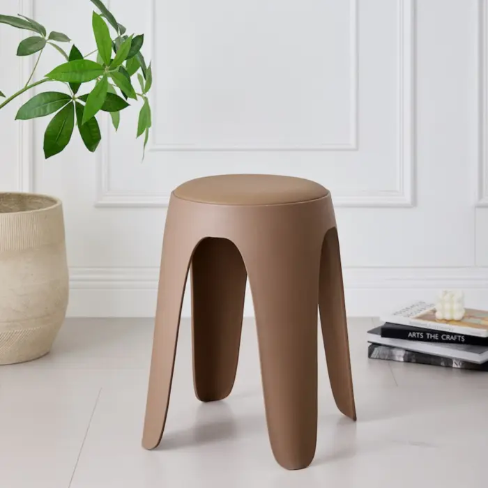 8213-LIGHT-BROWN-3 PETAL Stool