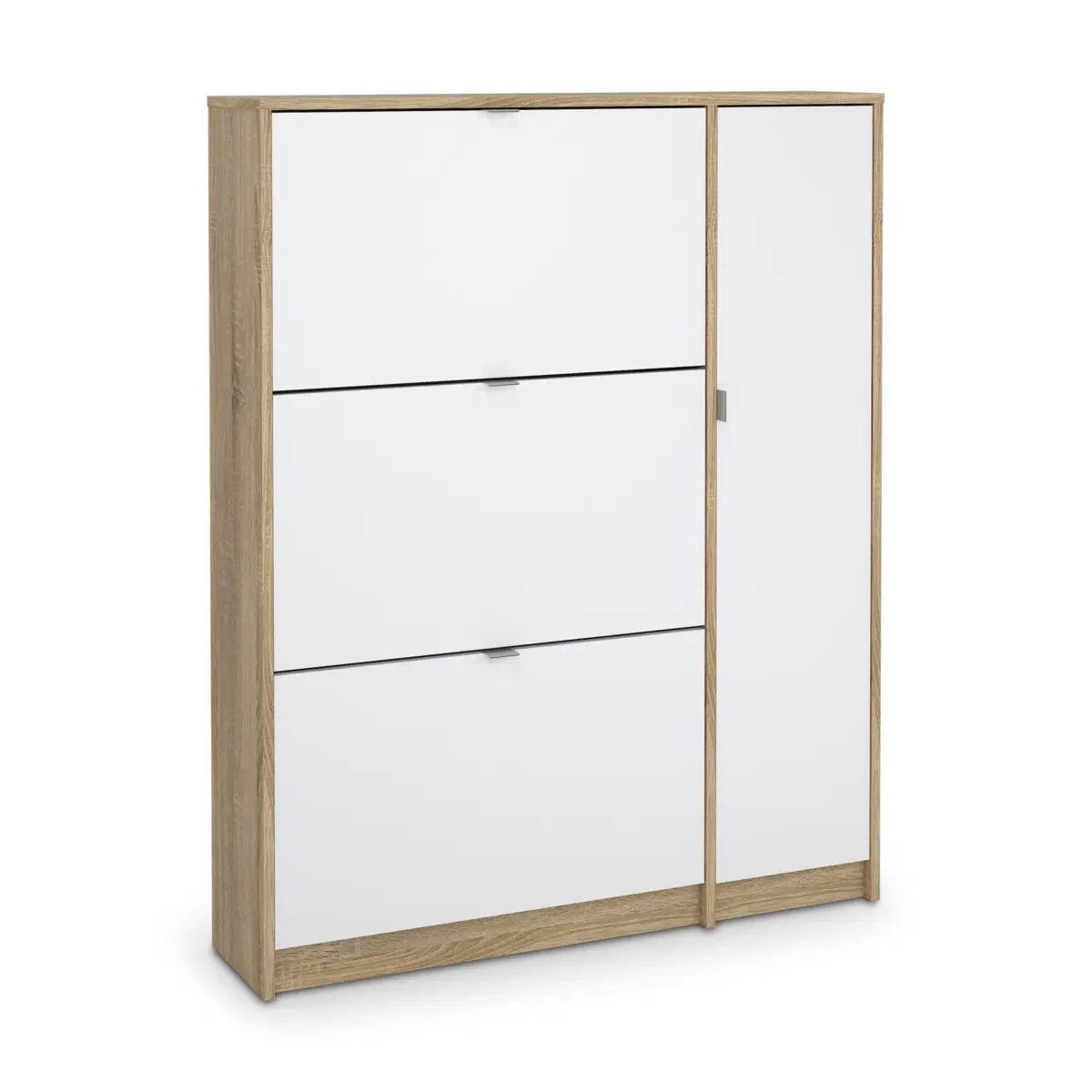 SHOES Oak And White Footwear Storage 123cm