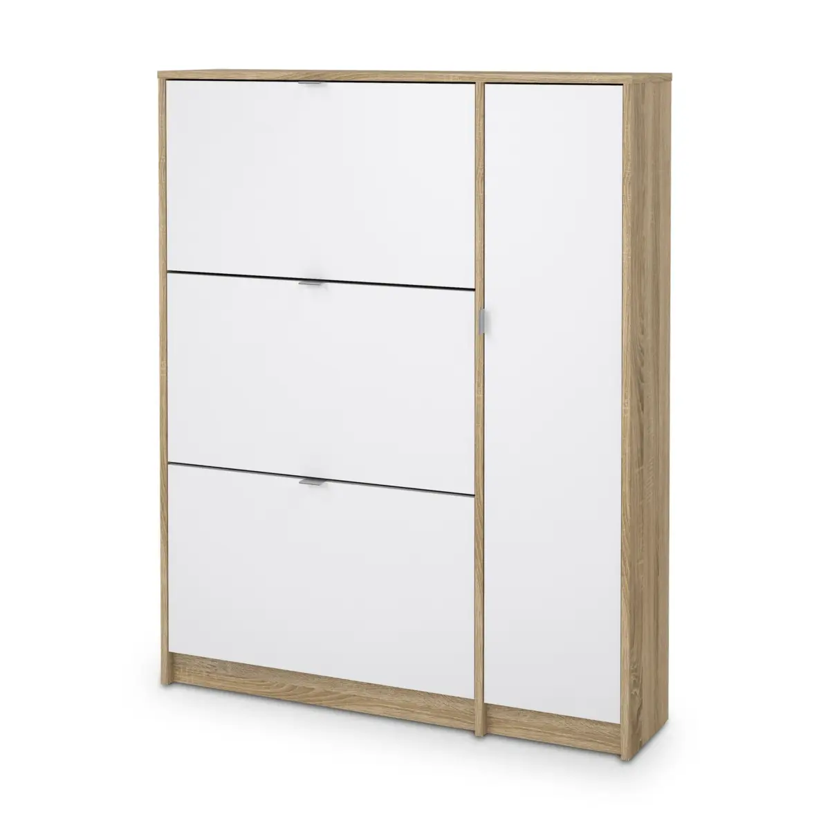 SHOES Oak And White Footwear Storage 123cm