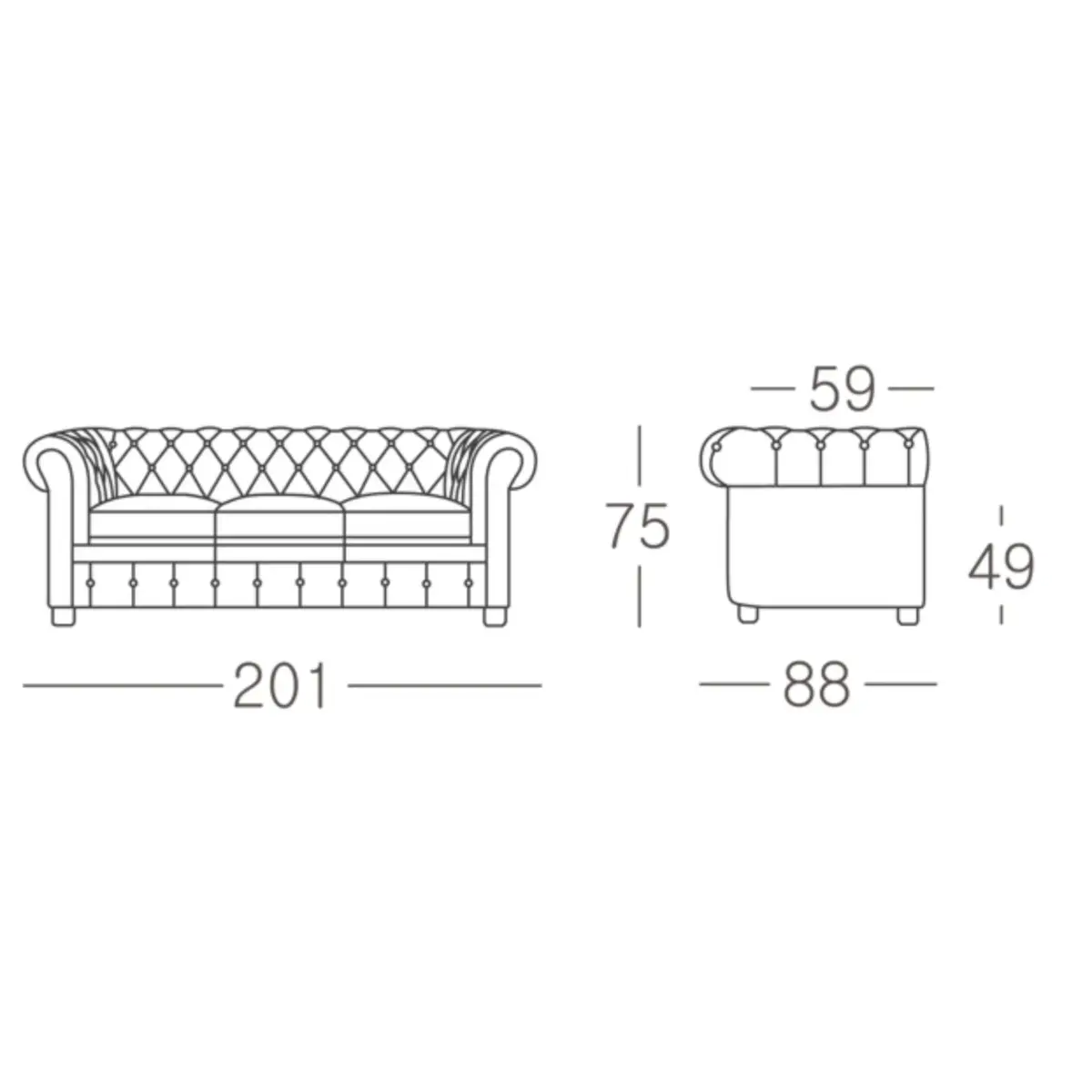 3187-3S-C-820 CLARA 3 Seater Sofa
