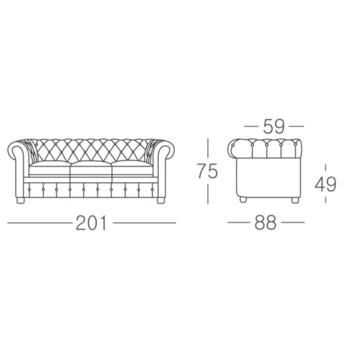 3187-3S-C-820 CLARA 3 Seater Sofa