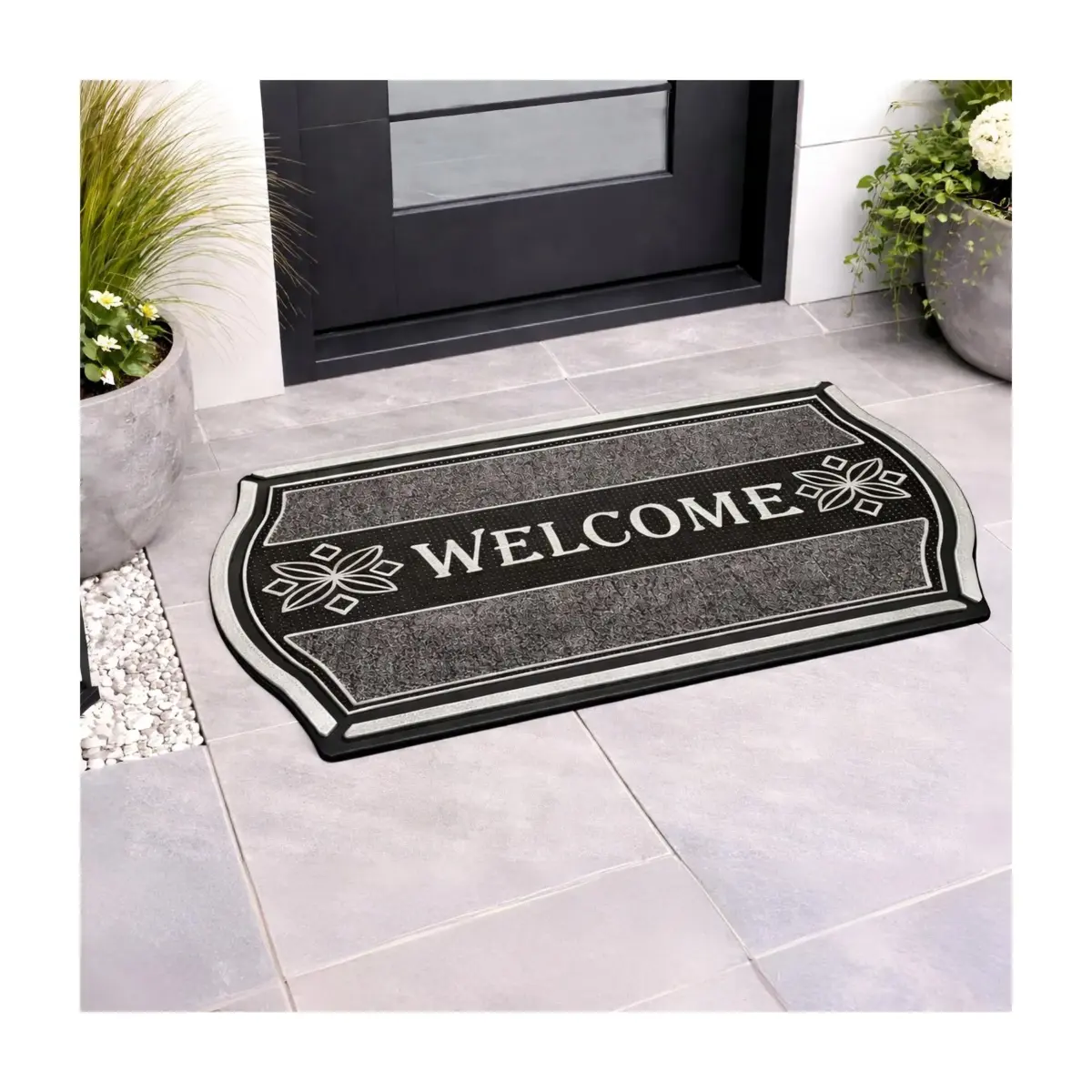 DOOR MAT IKAROS 45X75 SILVER