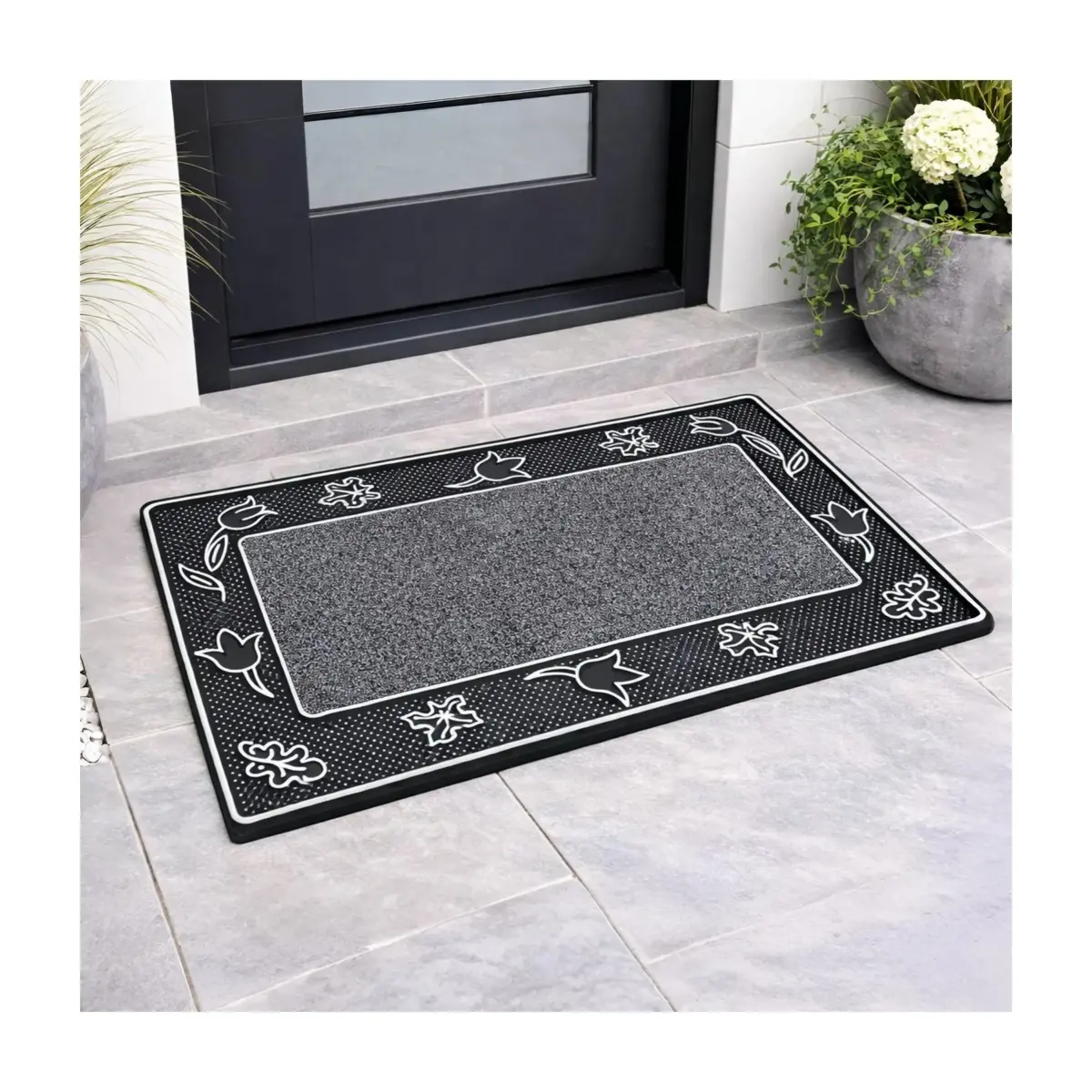 DOOR MAT LEON 45X75 SILVER