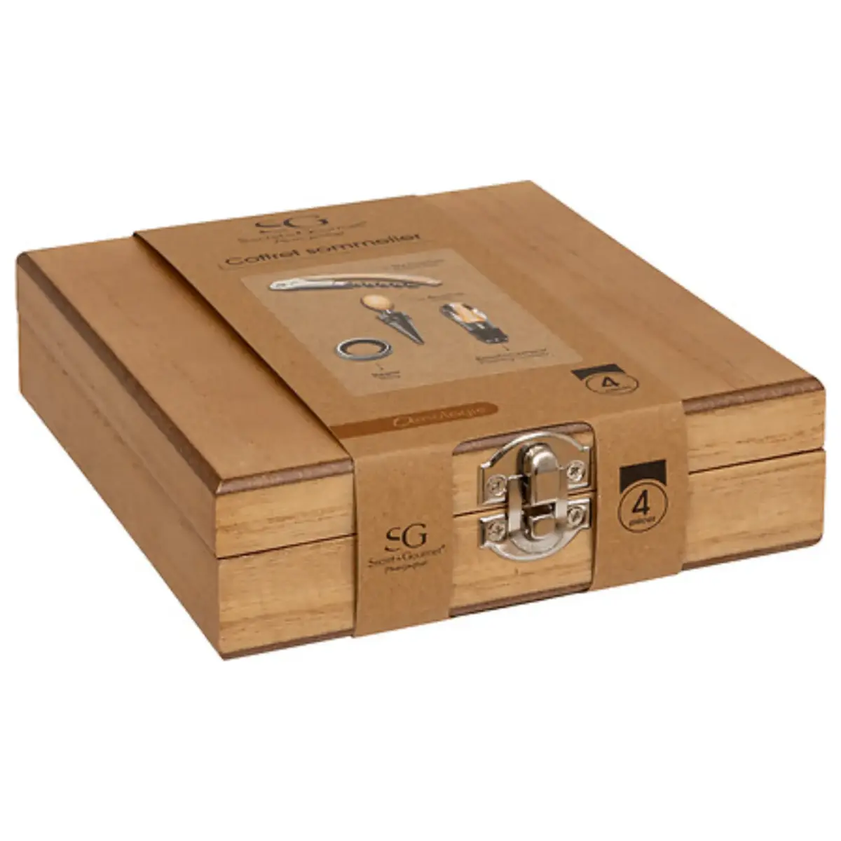 160753 Sommelier Kit 4pcs Wood Marc