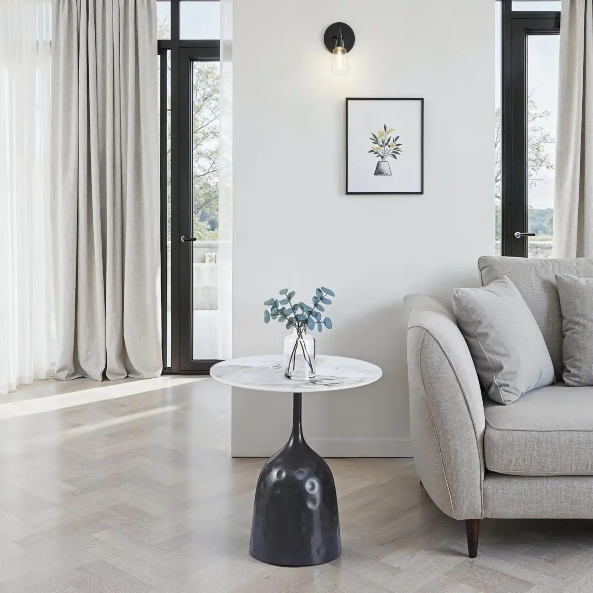CE CT-2569A GREY+BLK GLASSY Coffee Table