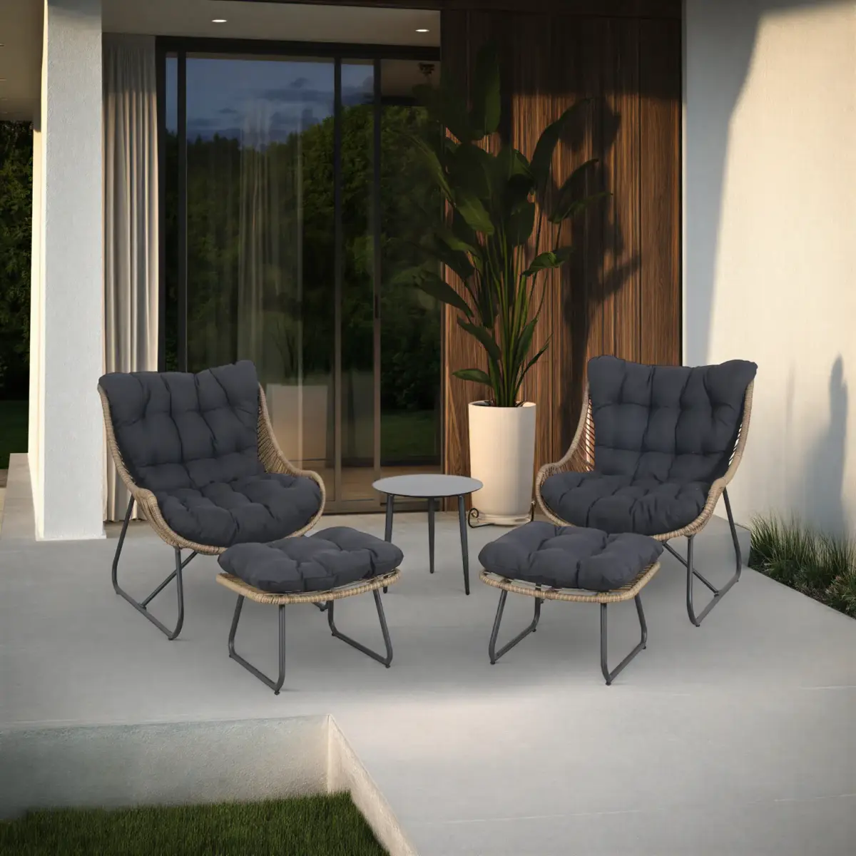 DARIO 1S+1S+CT BLK DARIO Outdoor Lounge Set