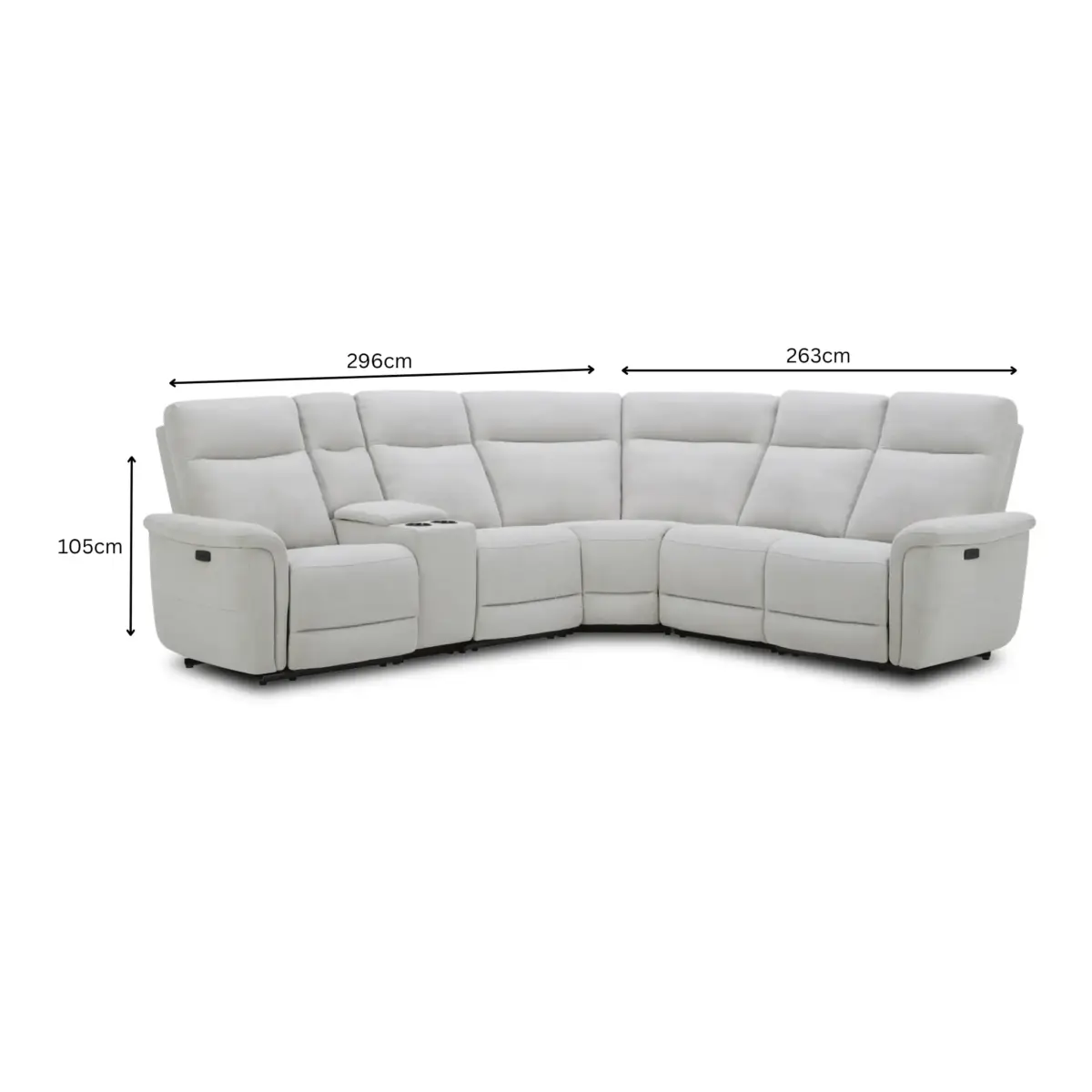 DIVINOCornerRecliner-dimensions DIVINO Corner Recliner Sofa