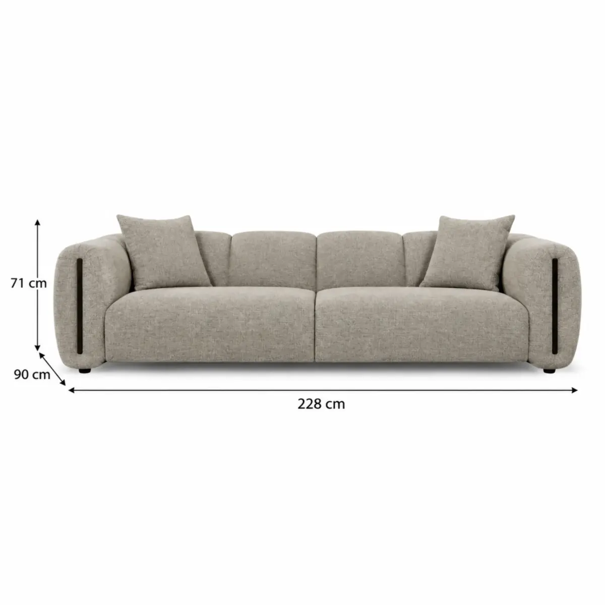 Modern Sofa with Dimension Annotations KARMO 3 Seater Sofa