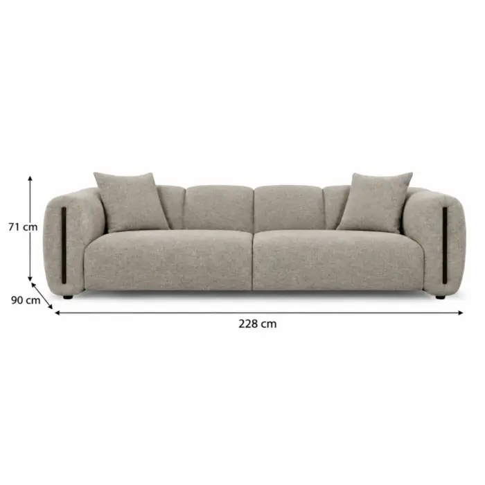 Modern Sofa with Dimension Annotations KARMO 3 Seater Sofa