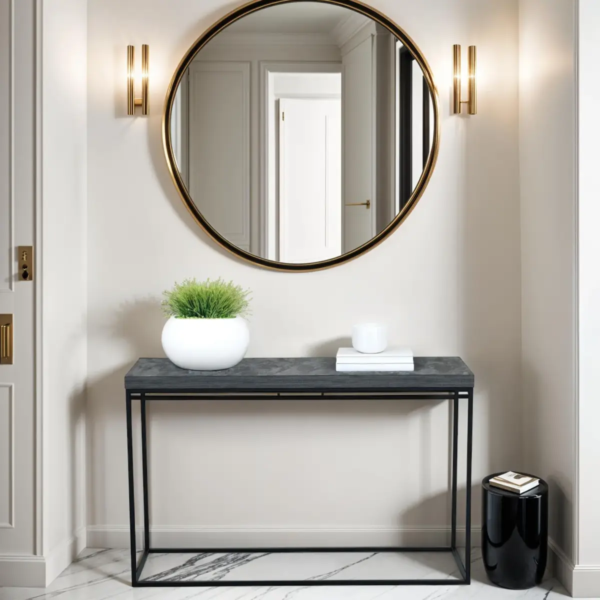 NS9332-1-MARBLE-BLK KAMPKON Console Table