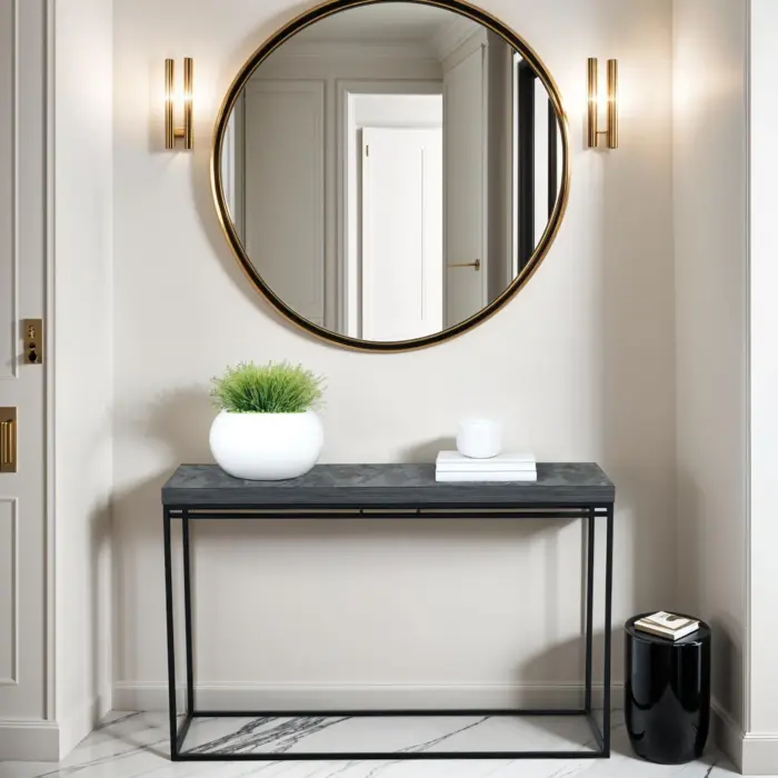 NS9332-1-MARBLE-BLK KAMPKON Console Table