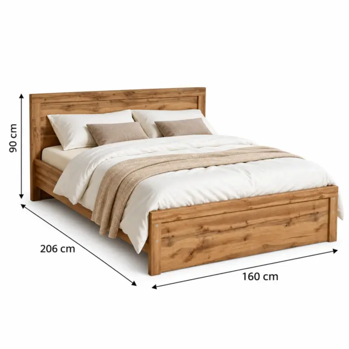 Oak Bed Frame Dimensions Diagram SOLO Stabilit Bed
